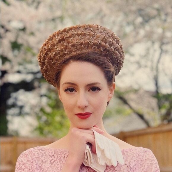 Mr. Andre Exclusive Cream Woven Straw Hat VTG,Mr Andre Exclusive Union Made In USA FF 105800 Straw 100  main image 2